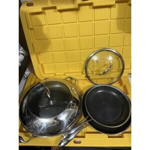 HEXCLAD 5 Piece Nonstick Stainless Steel Frying Pan Set 10 12 and 14"pan $600